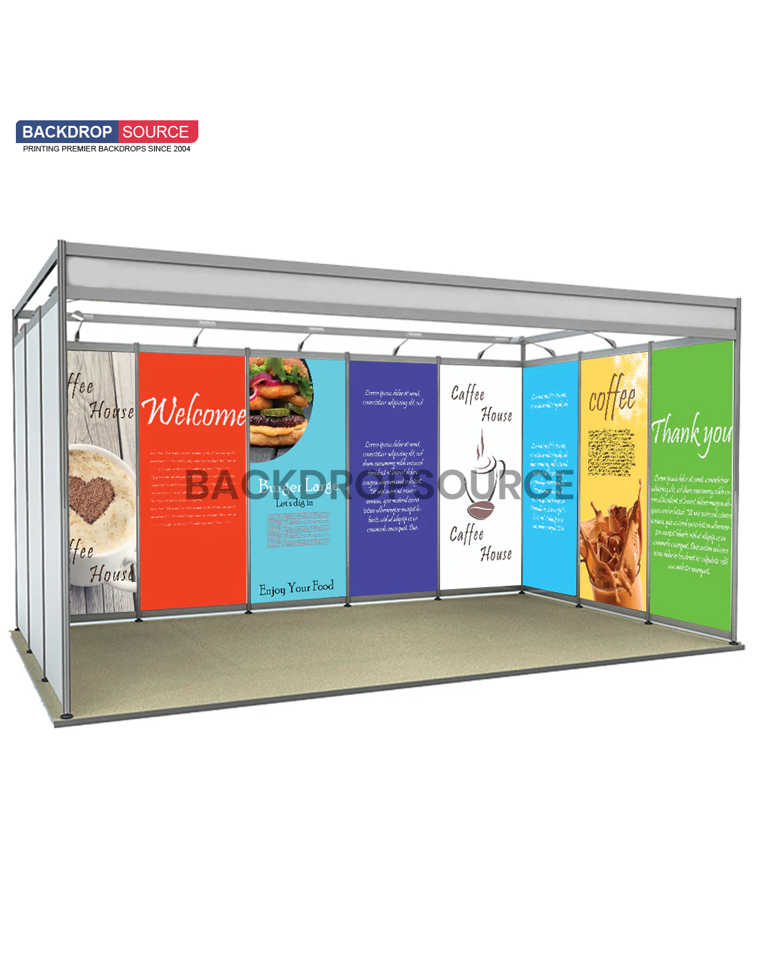 Shell scheme Exhibition Graphics for 16.4ft Wide x 10ft Depth Booth