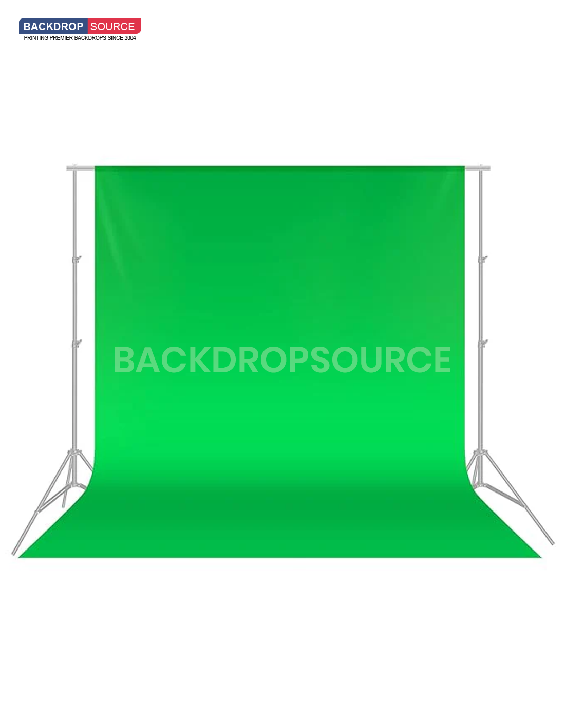 20ft W x 20ft H Chroma Key Green Screen Backdrop With Stand