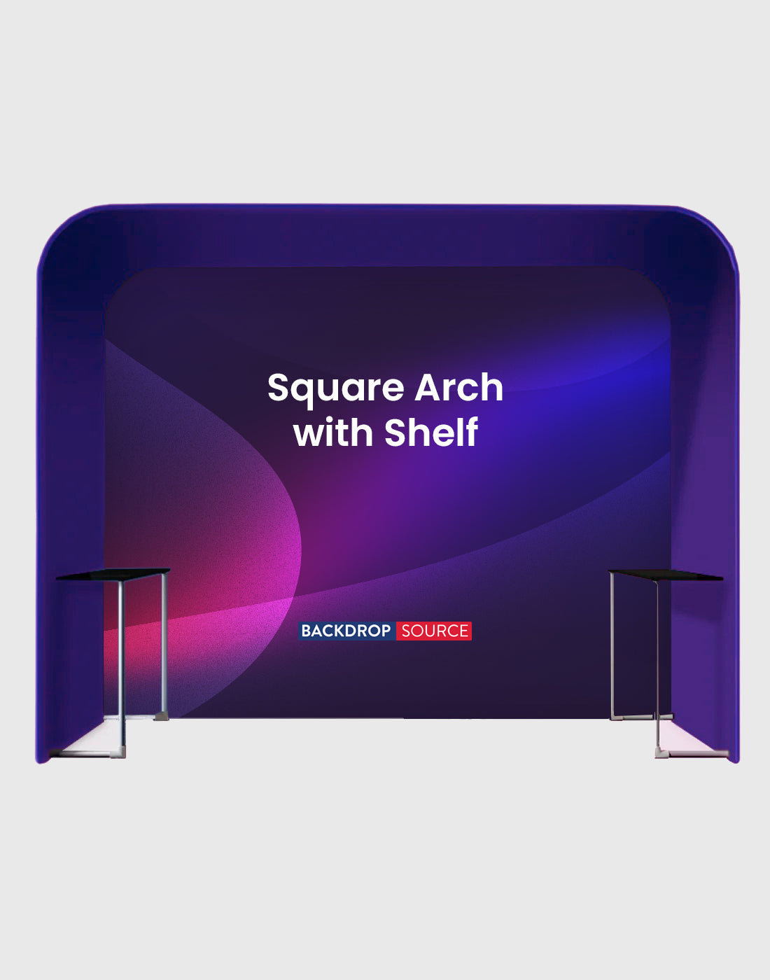 Square Arch Trade Show Booth with Shelf