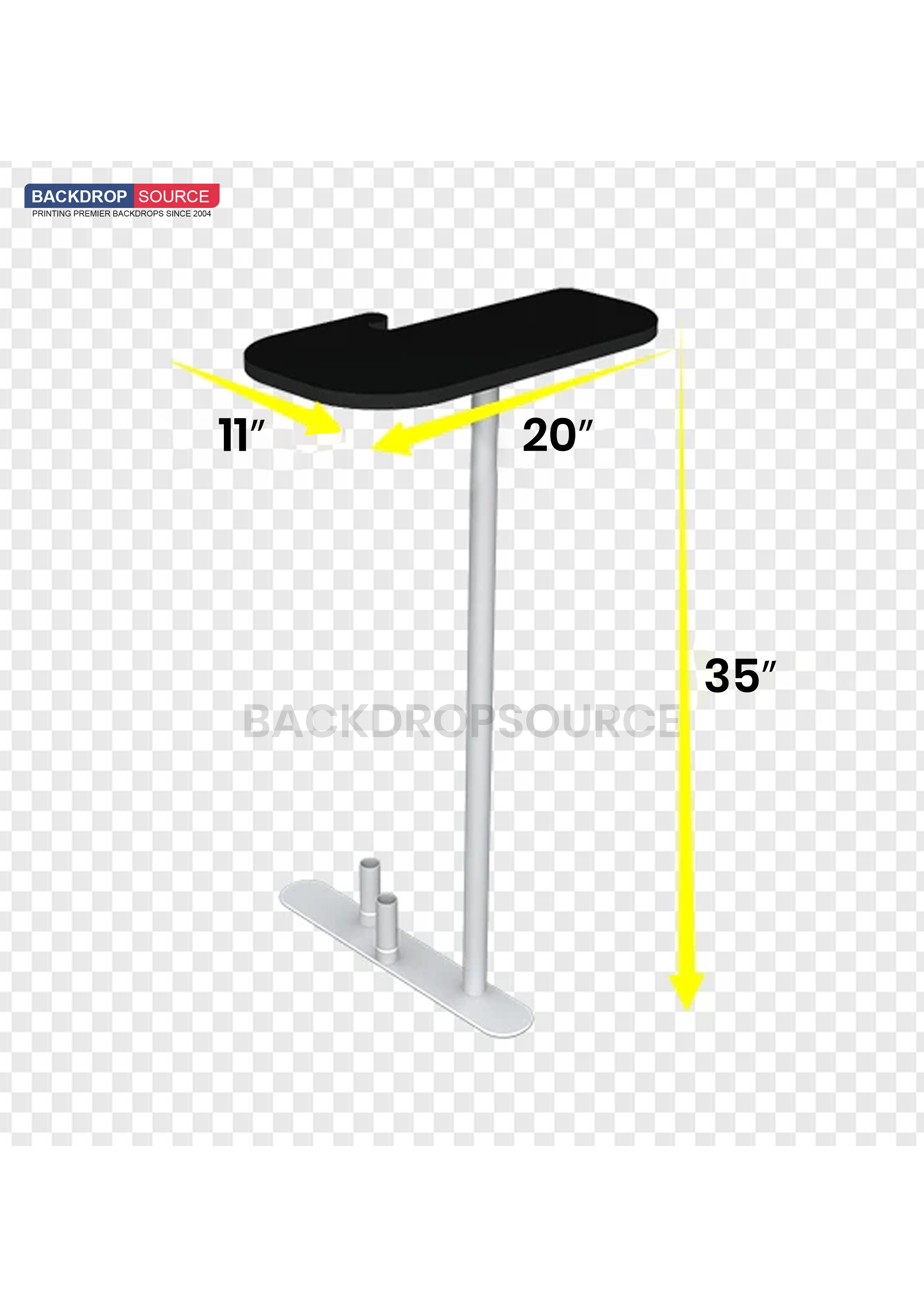 20ft Straight Backdrop with Round Table Top Exhibition Kit