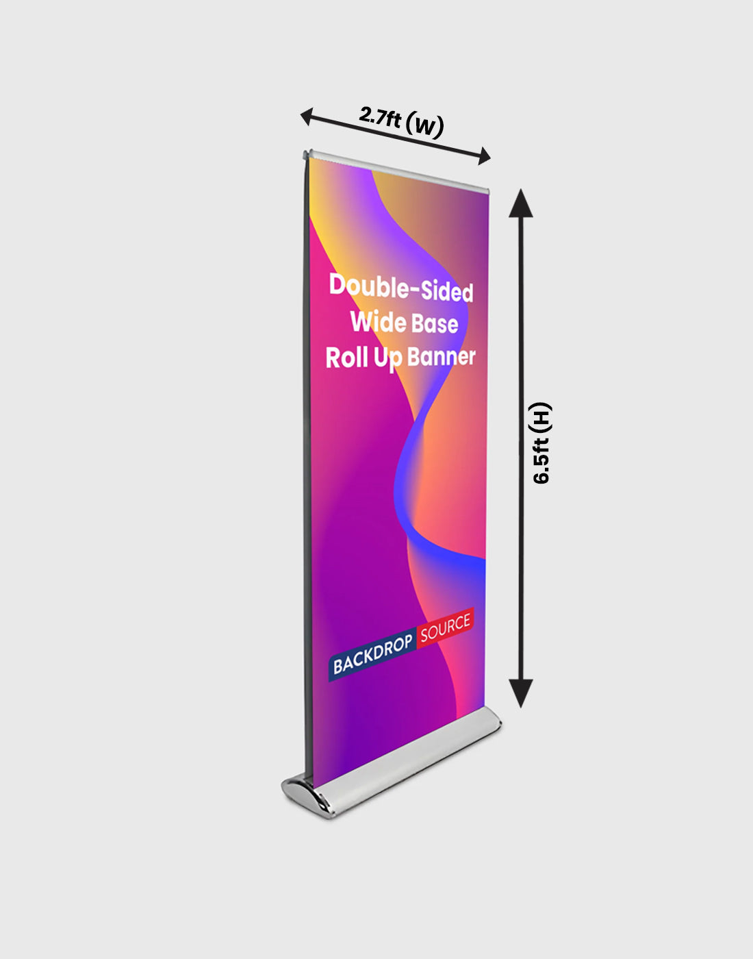 Double-screen wide base Roll Up Banner