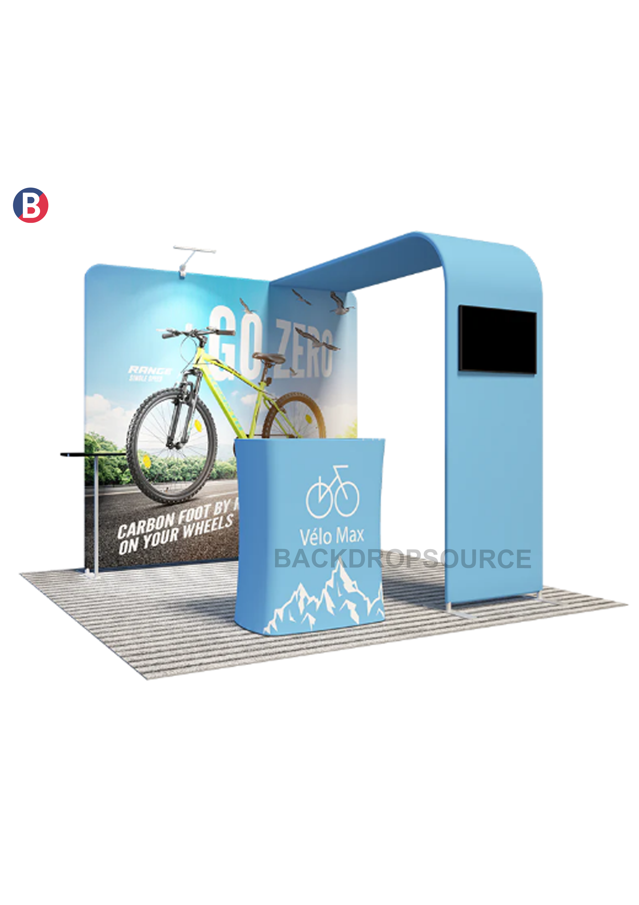 Economy L Arch TV Display Exhibition Kit for 10ft Wide Booths