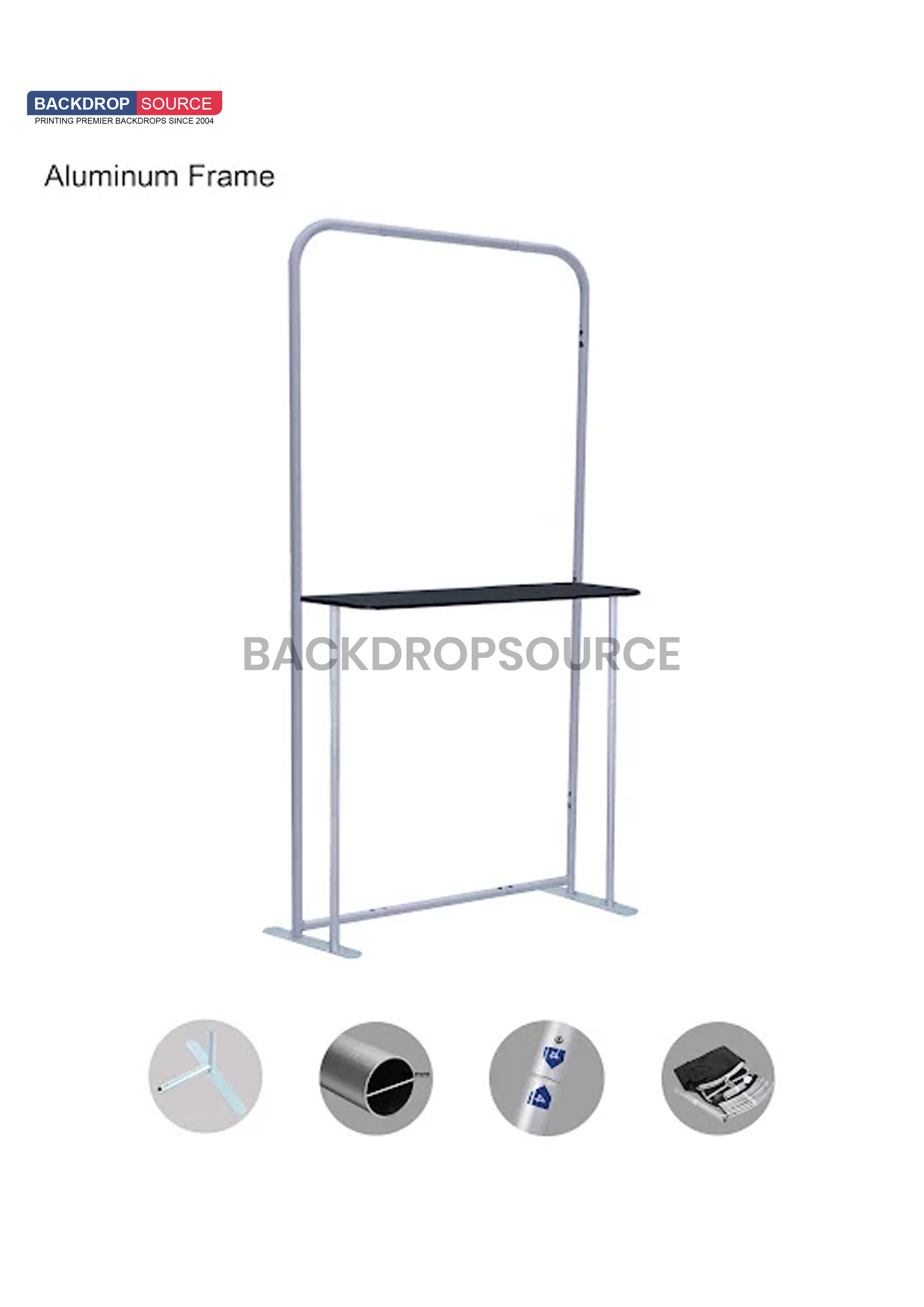 Exhibit Display stand with Shelves & TV mount