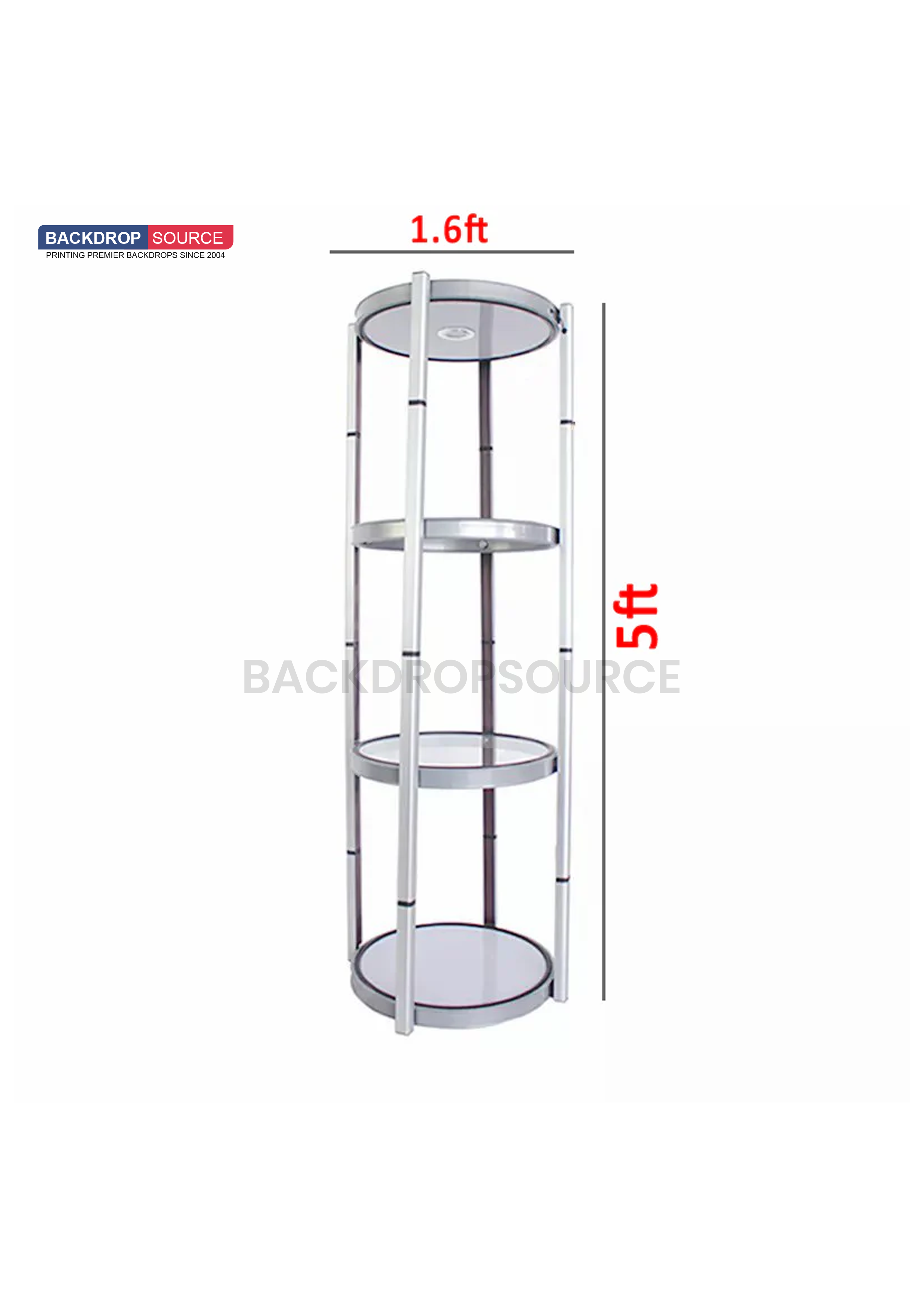 Exhibition Display Showcase with 4-Layer Shelves