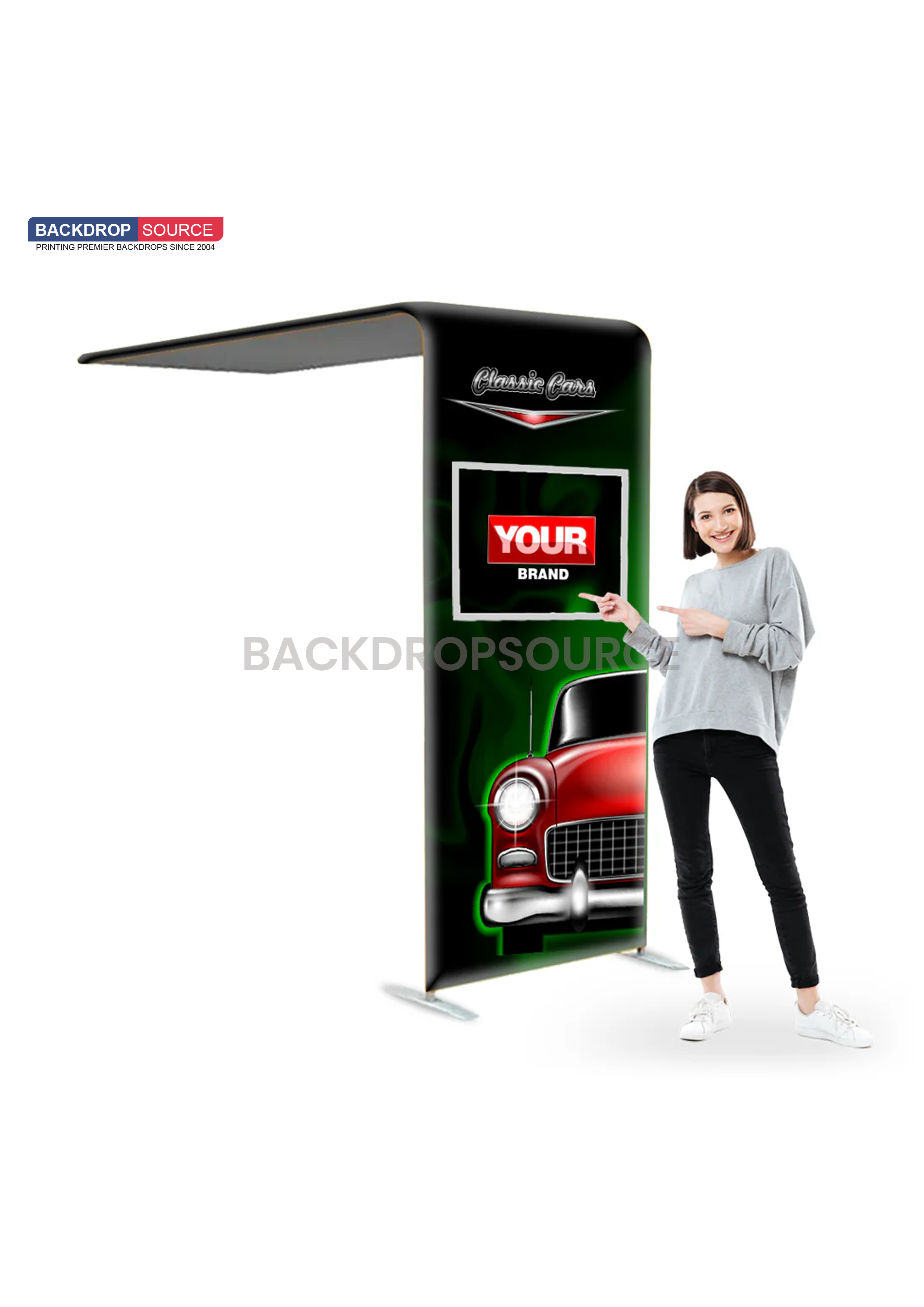 L-Shaped Arch Tube Fabric Display