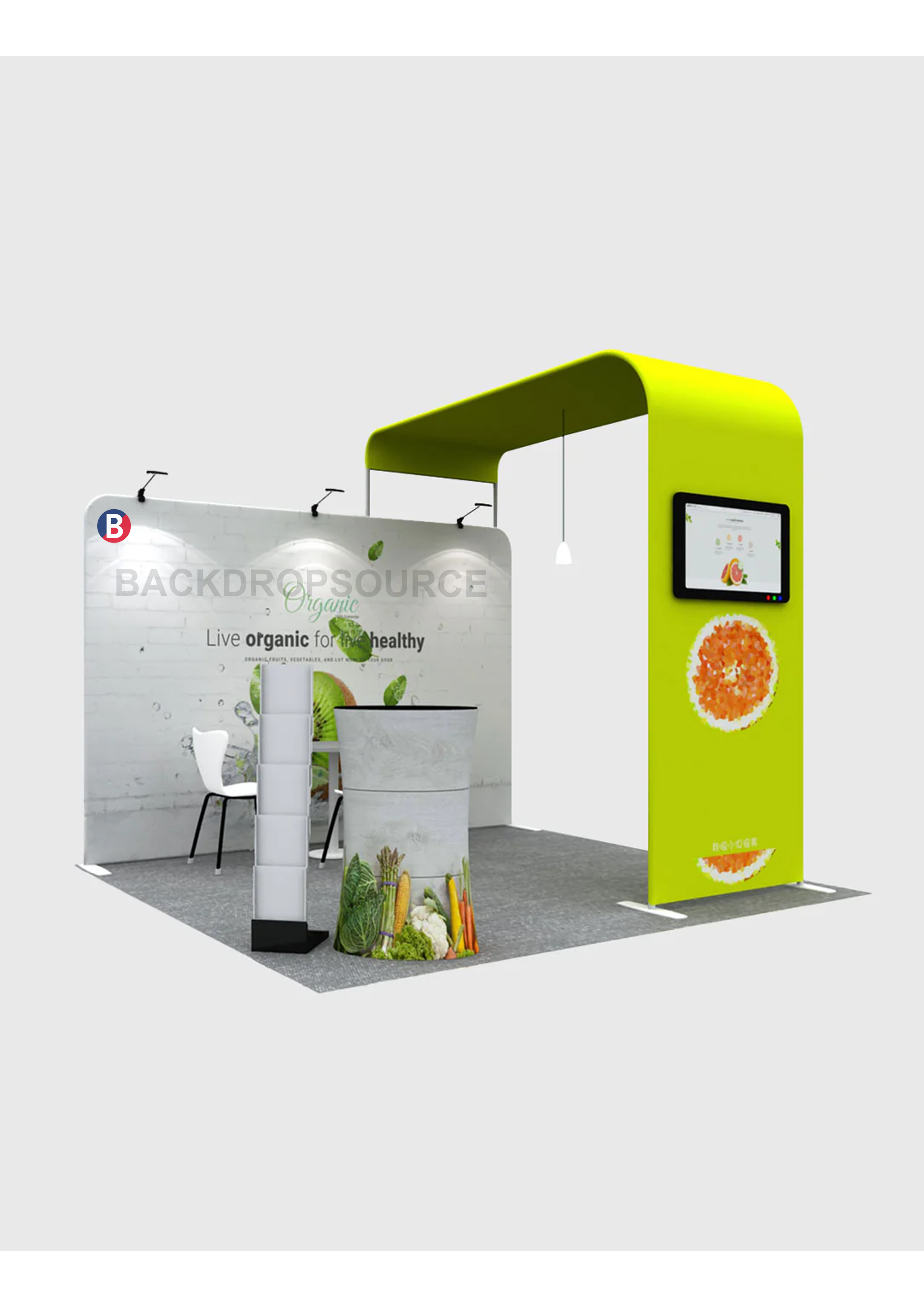 Modular L Arch TV Display Exhibition Kit for 10ft Wide Booths