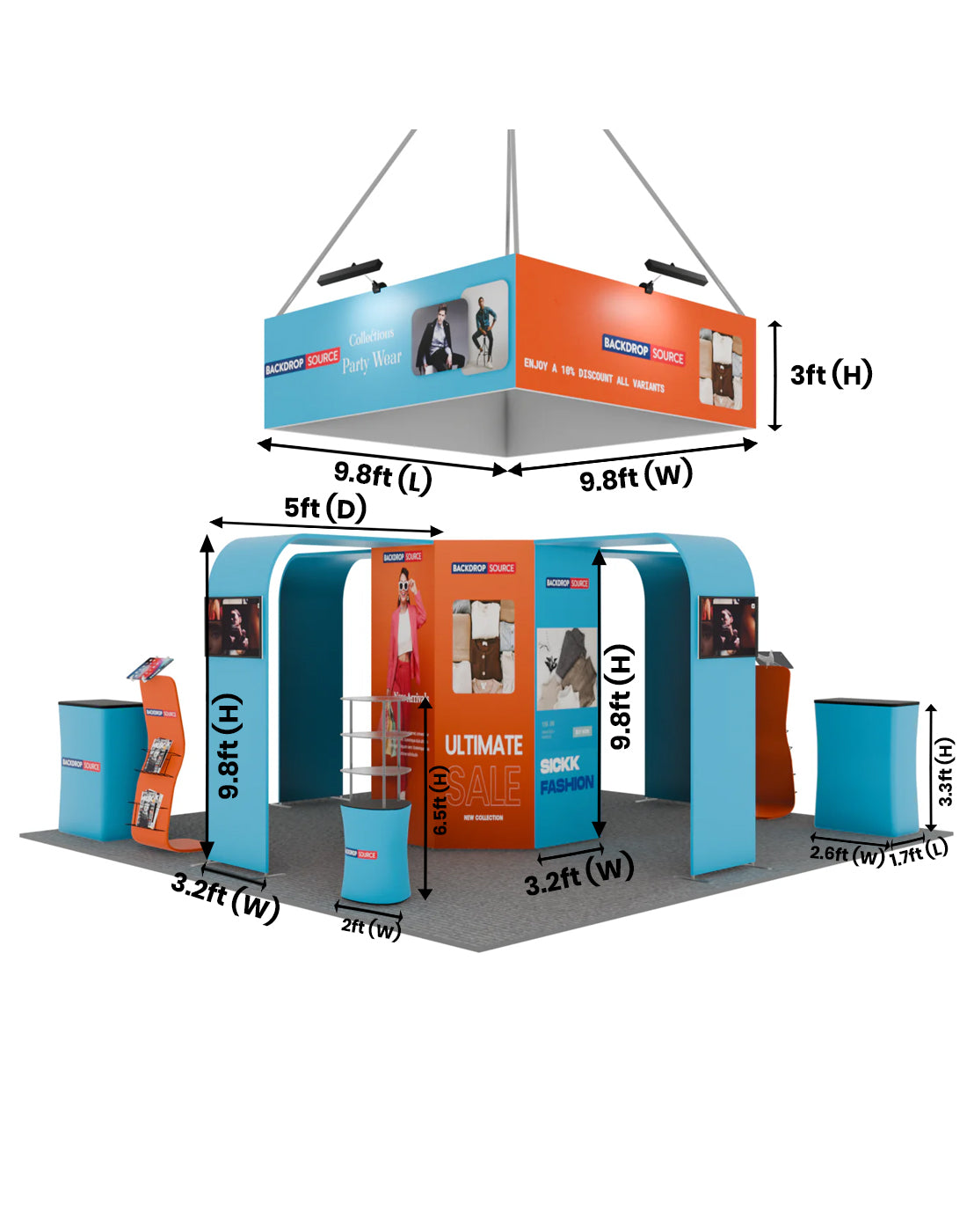 Modular Booth Kits 20ft  - Model 02