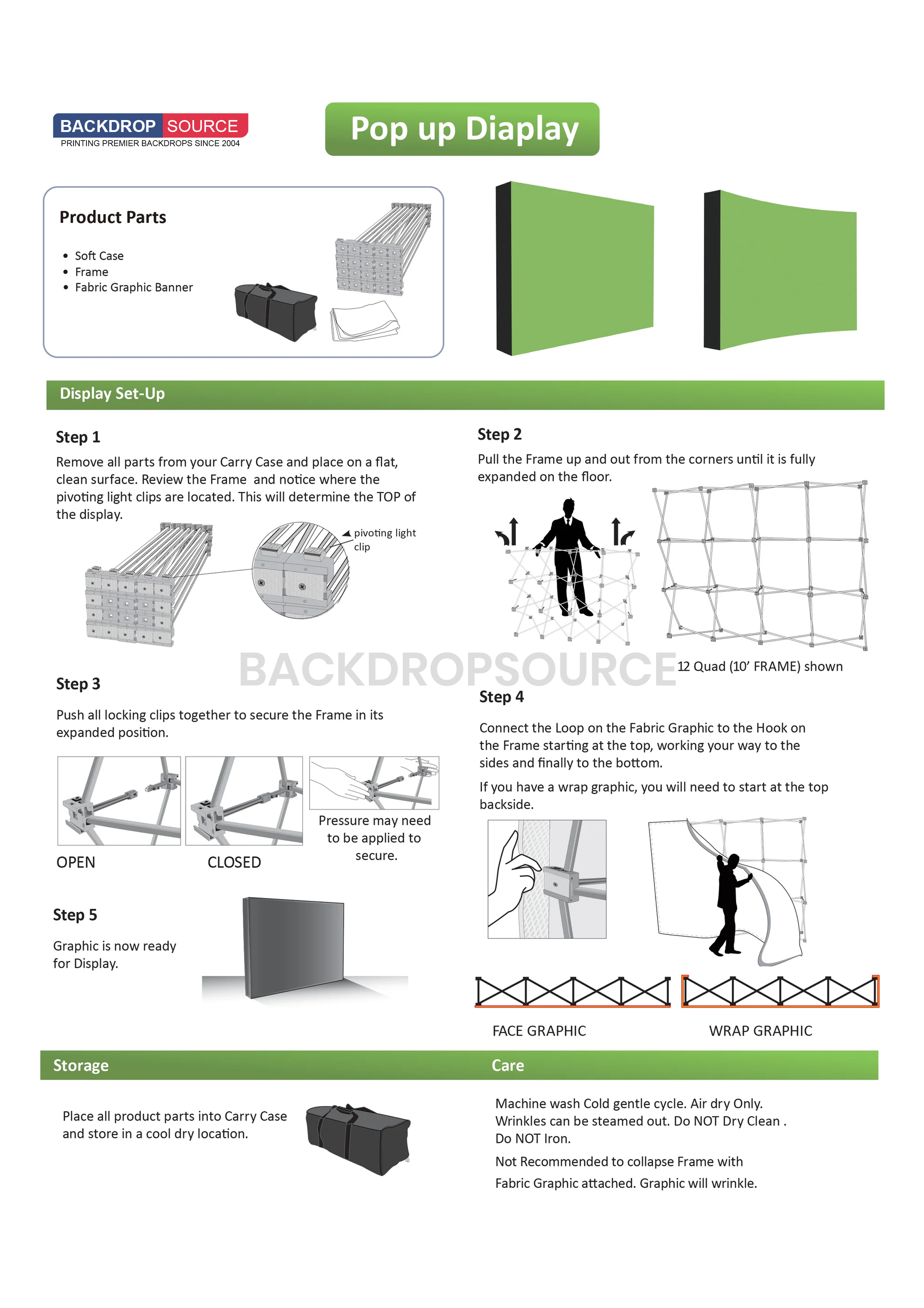 Fabric Pop Up Curved Display for Trade Shows & Business Advertising