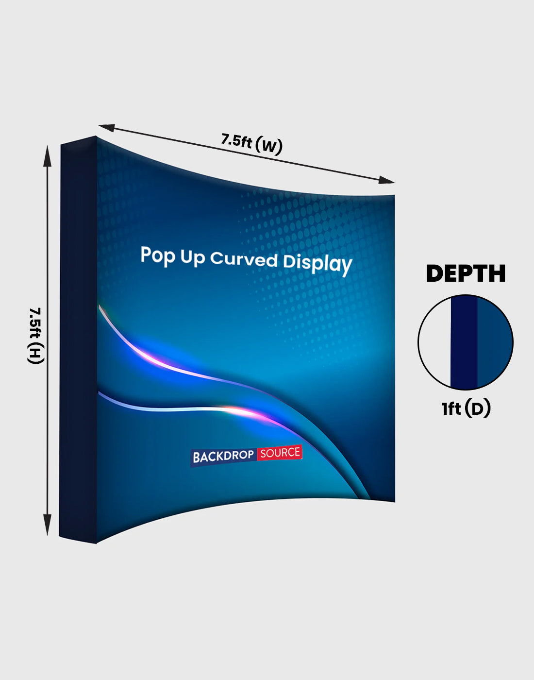 Fabric Pop Up Curved Display for Trade Shows & Business Advertising