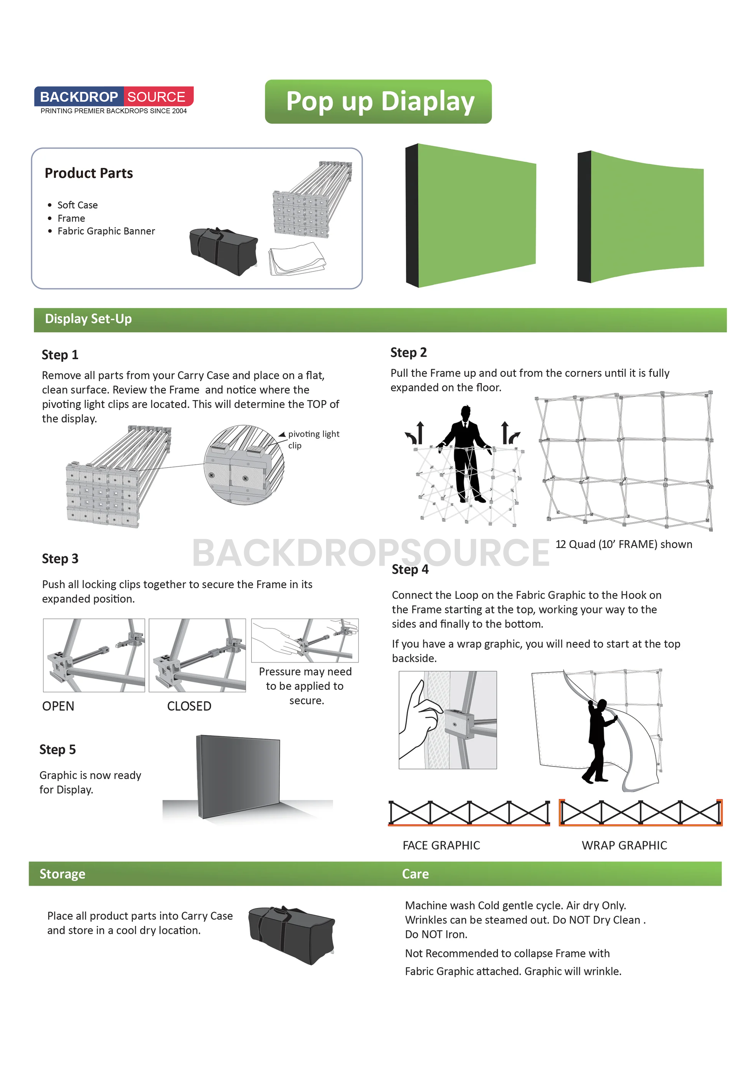 Fabric Pop Up Straight Display for All Exhibitions & Events