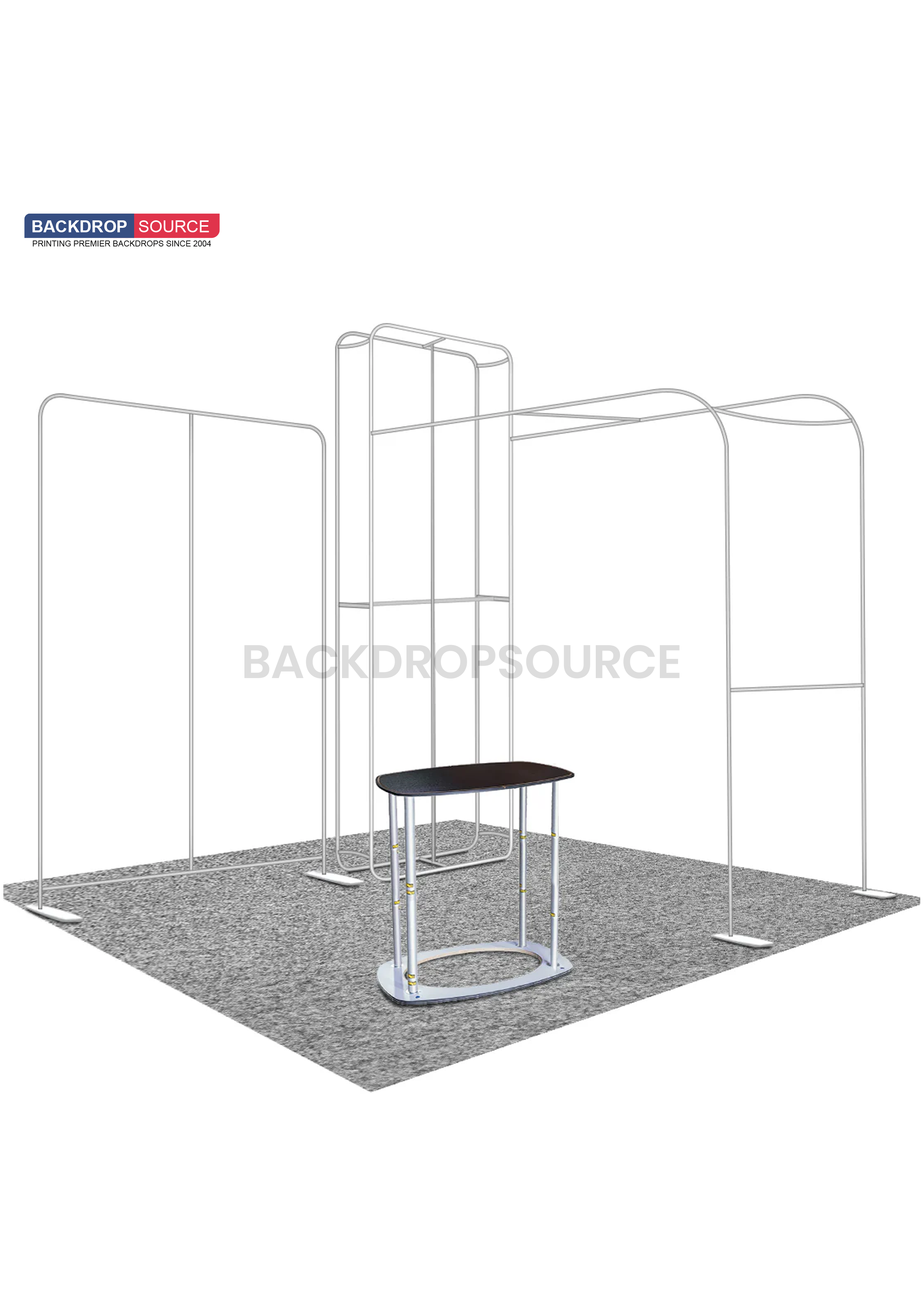 Premium Modular L Arch TV Display Exhibition Kit for 10ft Wide Booths