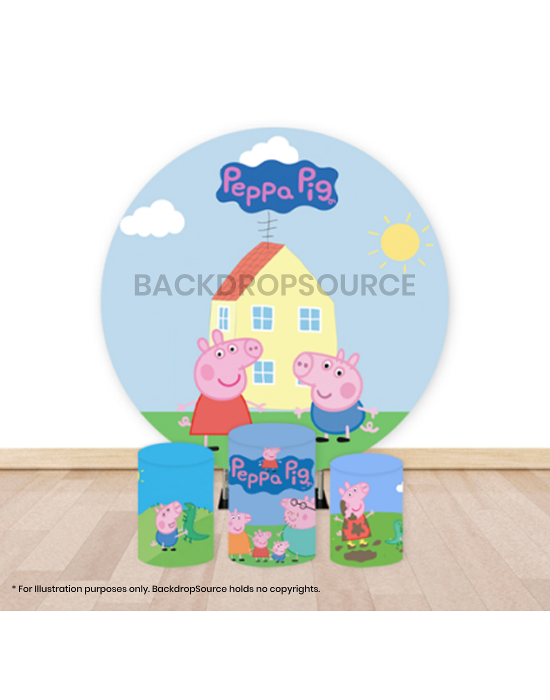 Pre Designed Round Backdrop Kits with Counter for Birthday Parties & Events