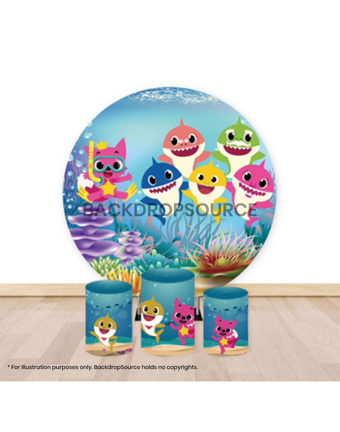 Pre Designed Round Backdrop Kits with Counter for Birthday Parties & Events