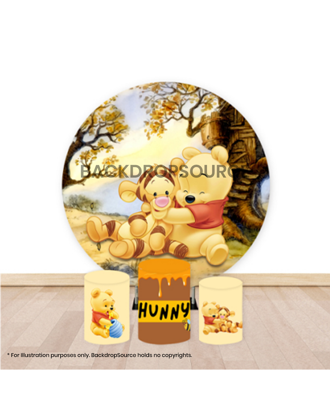 Pre Designed Round Backdrop Kits with Counter for Birthday Parties & Events