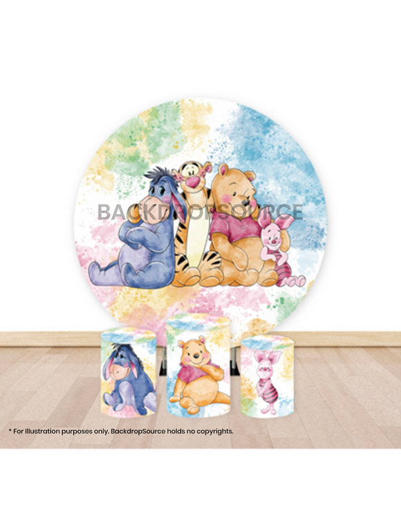 Pre Designed Round Backdrop Kits with Counter for Birthday Parties & Events