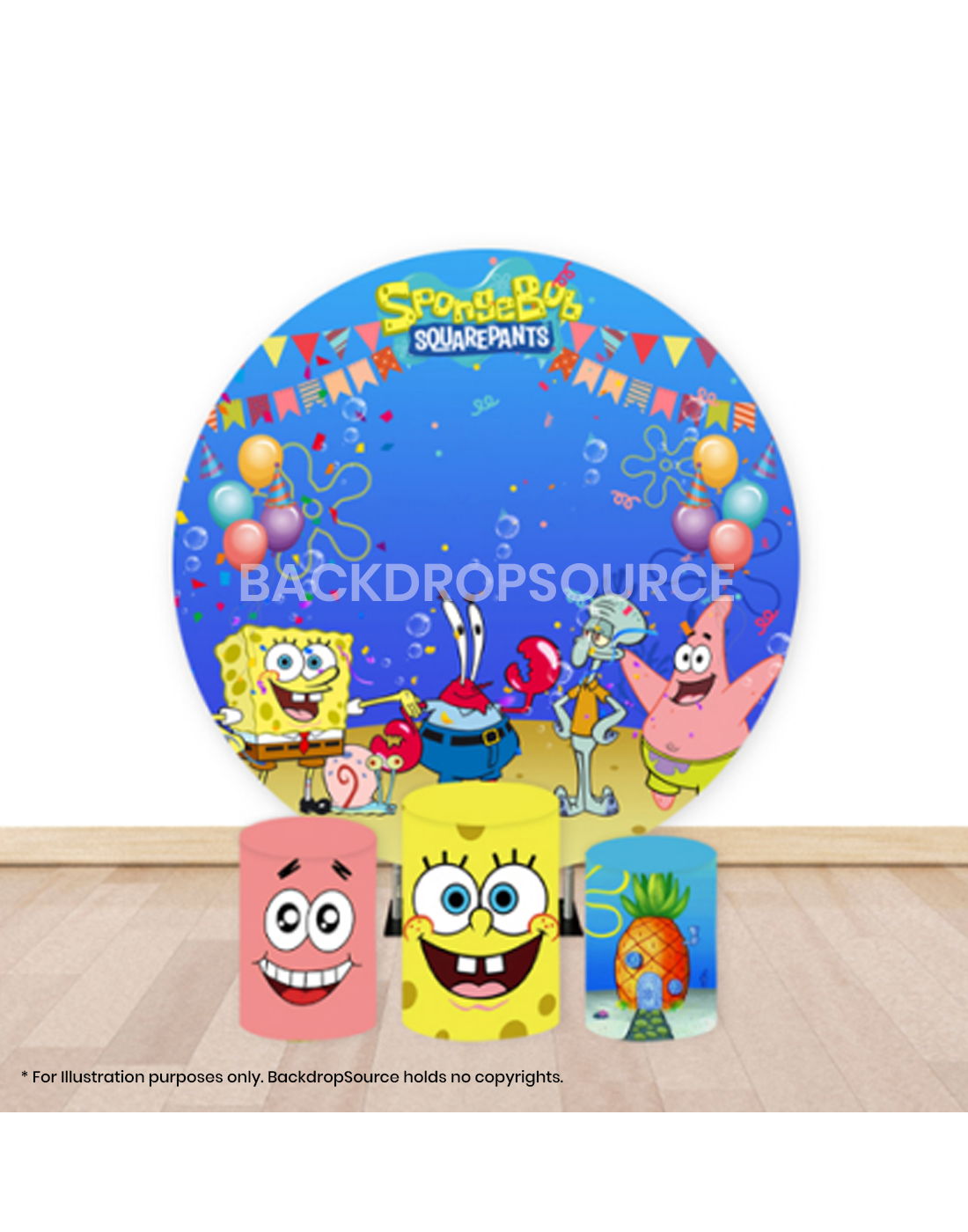 Pre Designed Round Backdrop Kits with Counter for Birthday Parties & Events