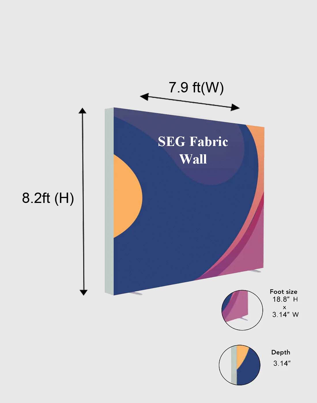 SEG Fabric Media Wall - 7.9ft x 8.2ft