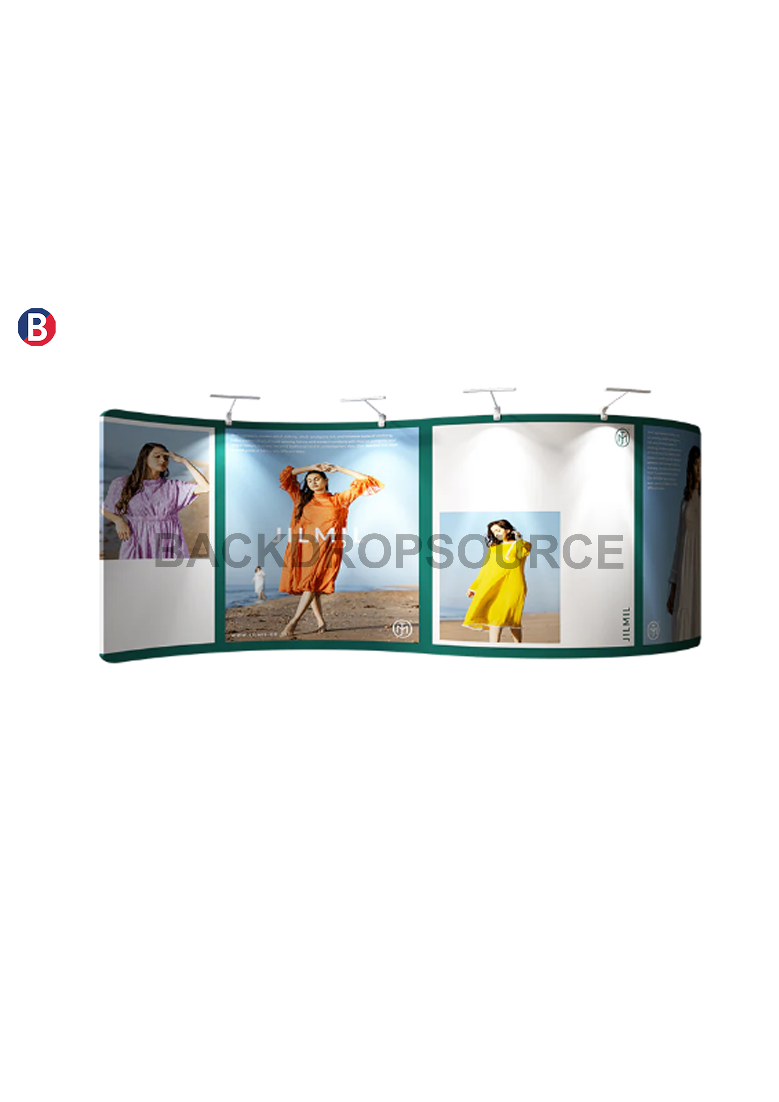 S Shape Wave Tension Fabric Media Wall Display