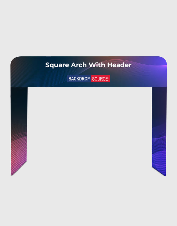 Square Shape Tension Fabric Display Arch With Header