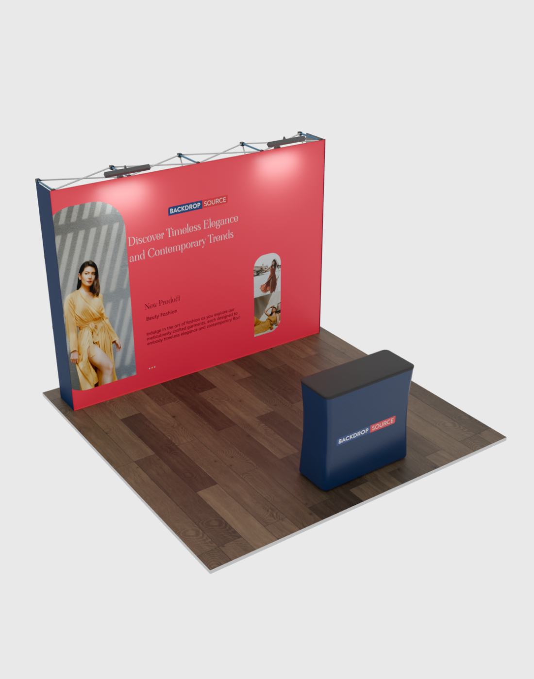 10ft x 10ft Straight Popup Exhibit Pro 3-in-1 Display Kit with Illume Lights