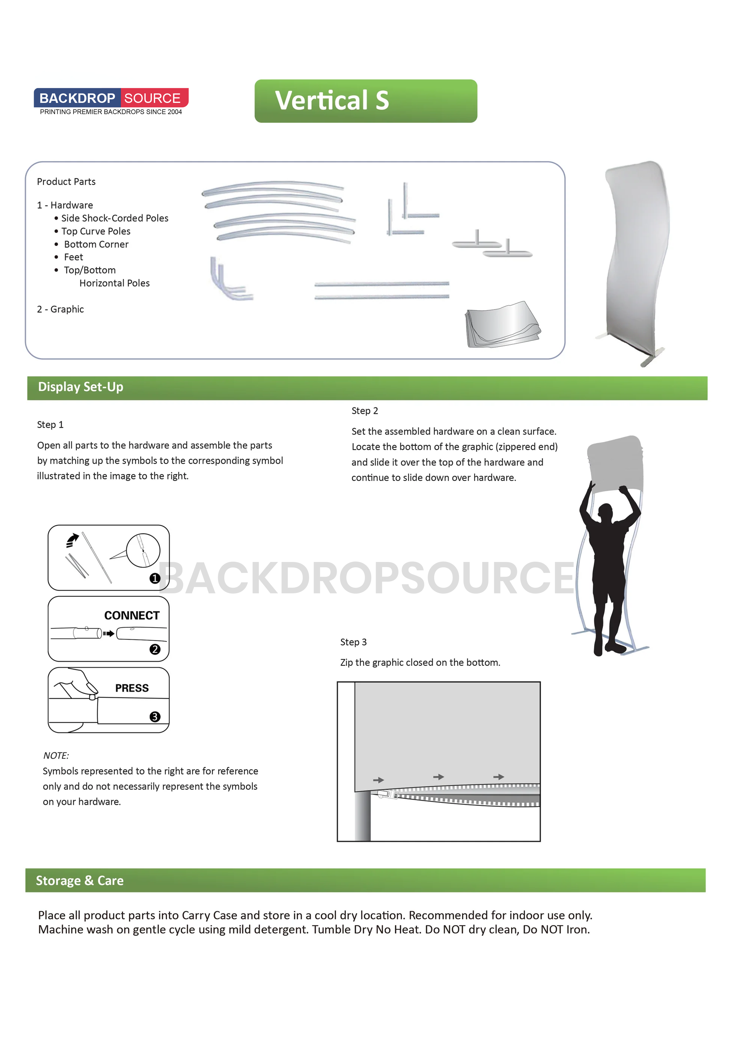 Vertical S Shape Tension Fabric Display Stands