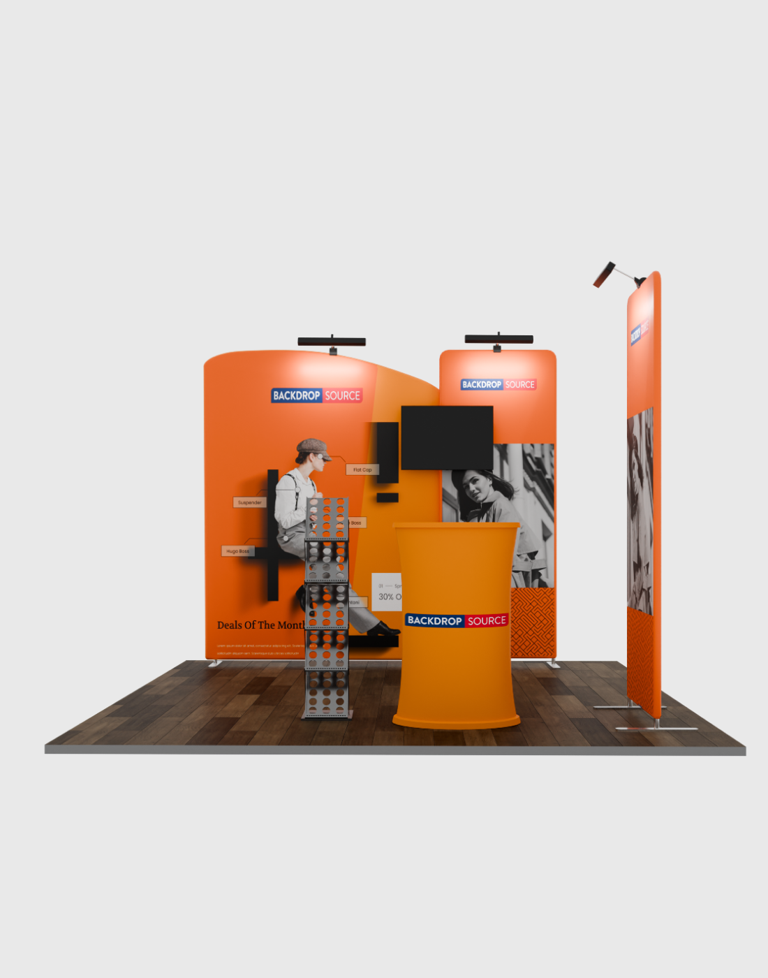 Premium TV Display Exhibition Kit for 10ft Wide Booths