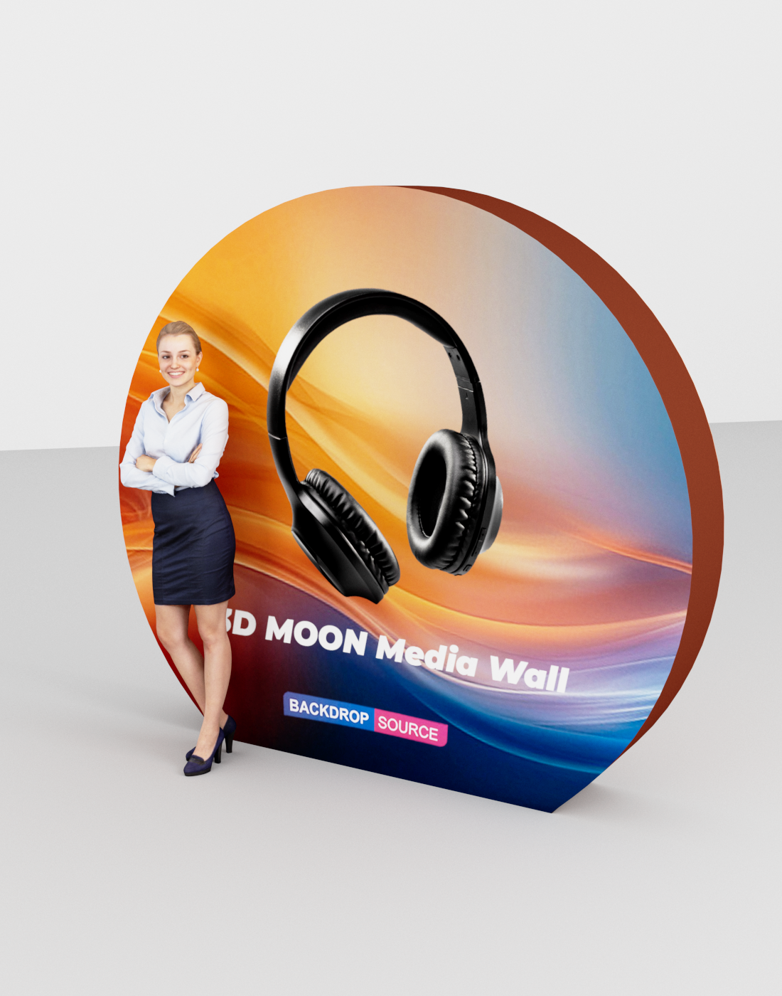 3D MOON Tension Fabric Media Wall Display