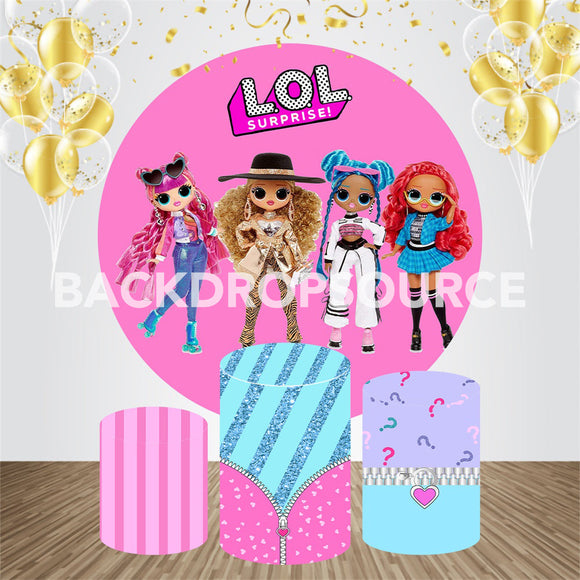 Barbie Girl Toys Themed Event Party Round Backdrop Kit