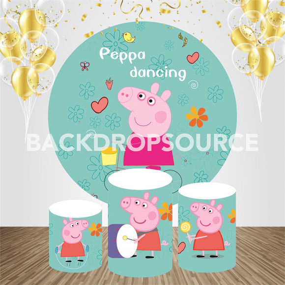 Peppa Pig Event Party Round Backdrop Kit