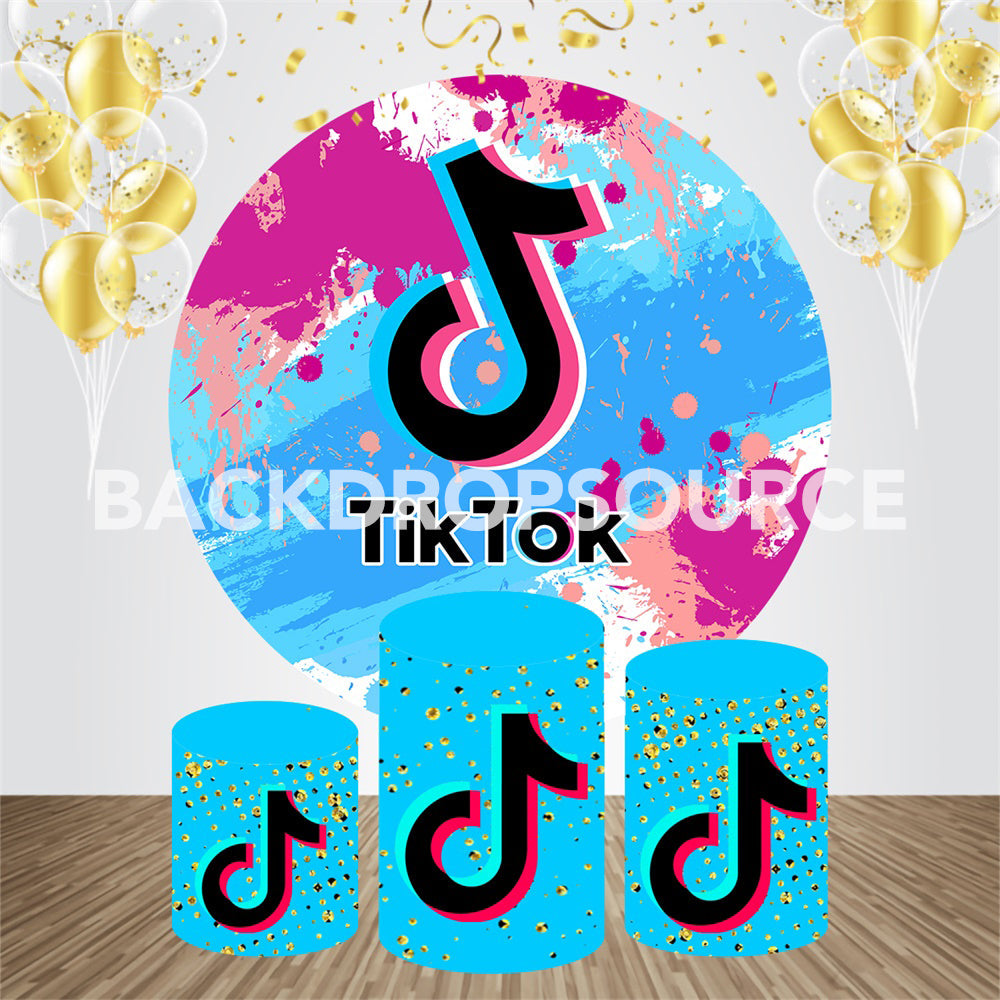 Tik Tok Event Party Round Backdrop Kit